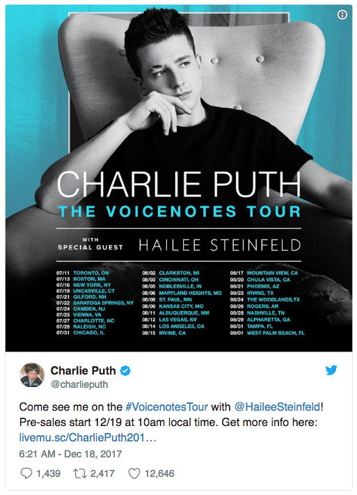Charlie Puth The Voicenotes Tour HAFA Design